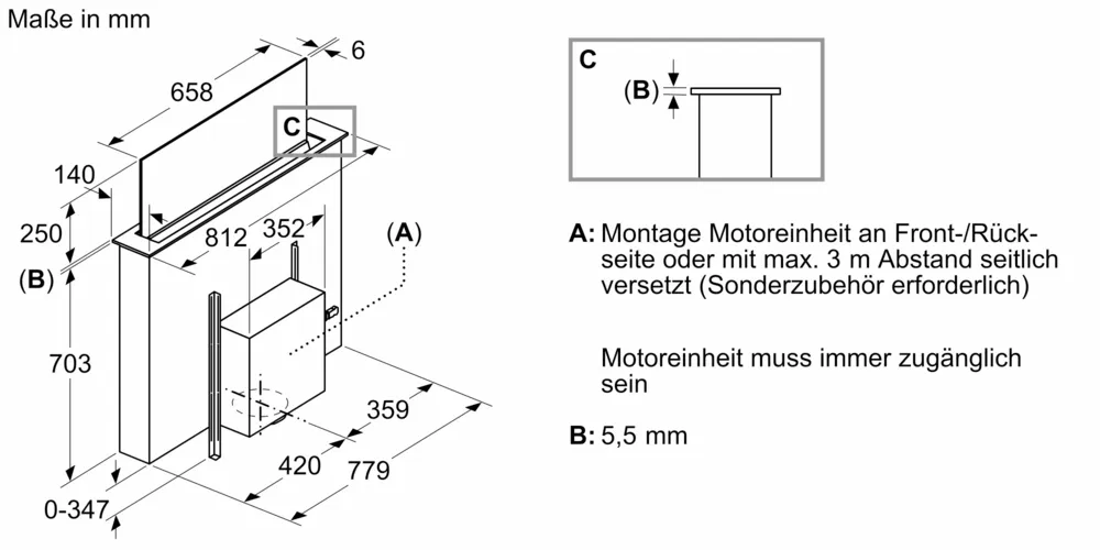 Máy hút mùi âm bàn Siemens LD88WMM66