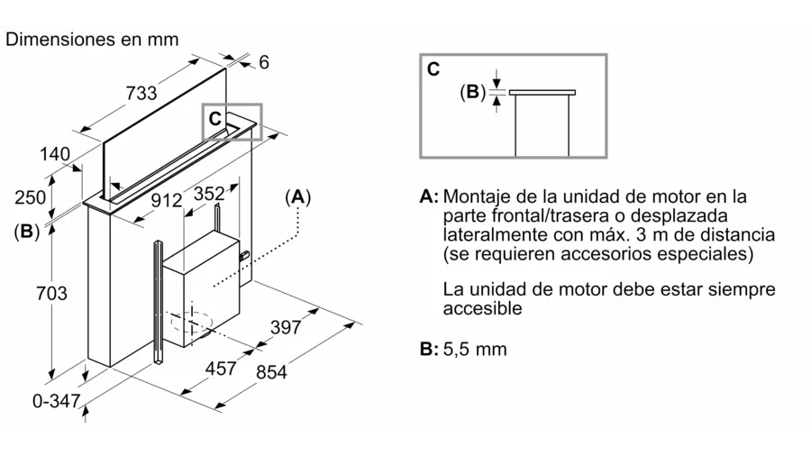 Máy hút mùi âm bàn Siemens LD98WMM60