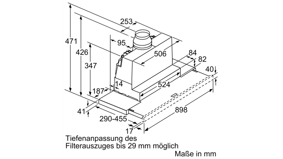 Máy hút mùi âm tủ BOSCH DFR097A52