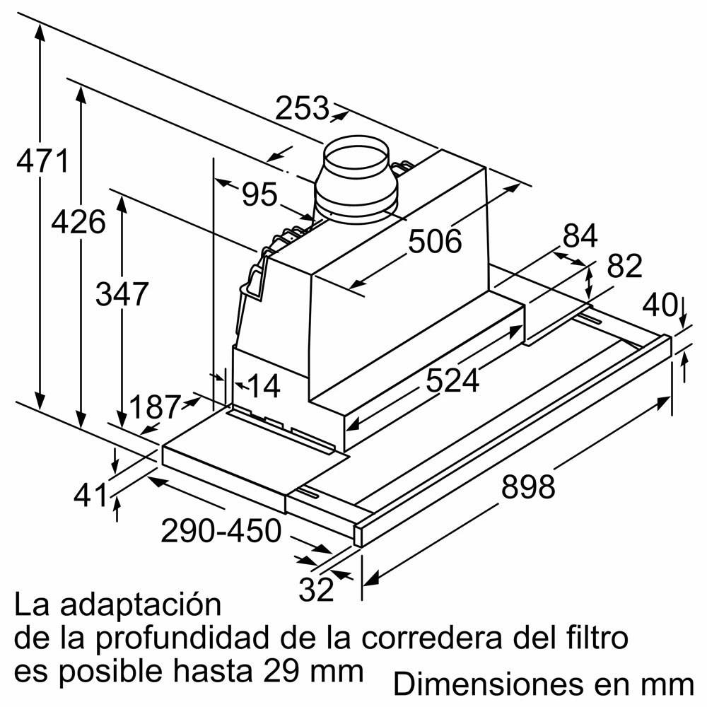 Máy hút mùi âm tủ Bosch DFS097K51 Series 8