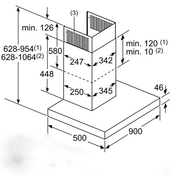 Máy hút mùi áp tường Bosch DWB98JQ50B Series 6