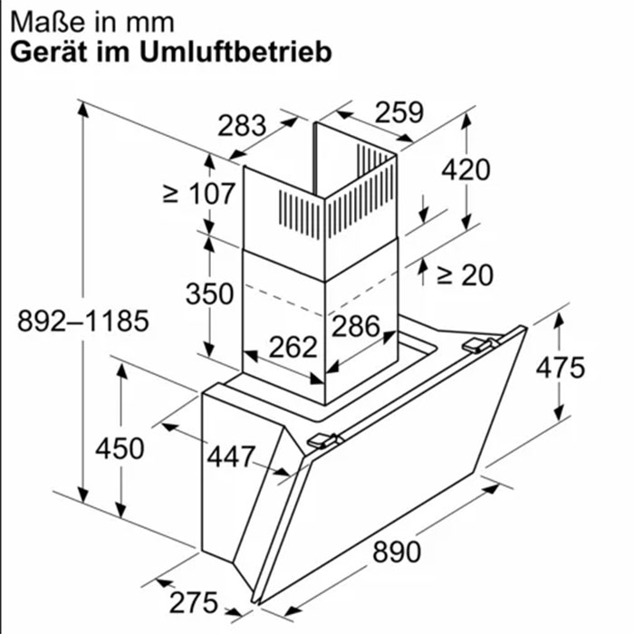 Máy hút mùi Vát Siemens LC91KLT60