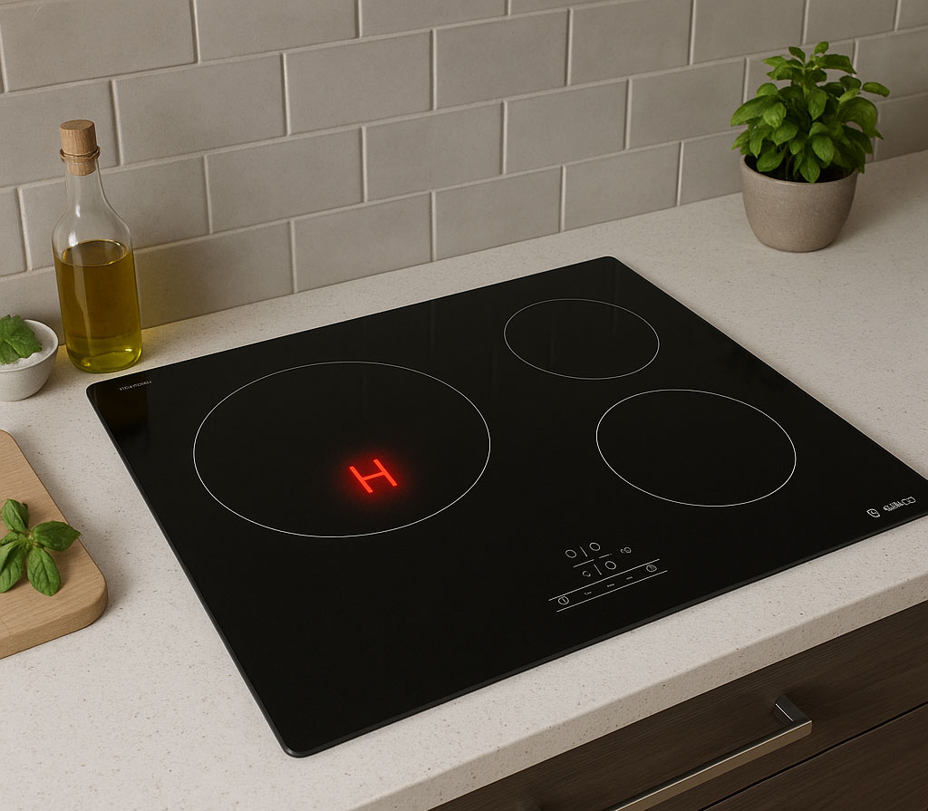 Tính năng an toàn bếp từ Bosch – cảnh báo mặt bếp nóng.