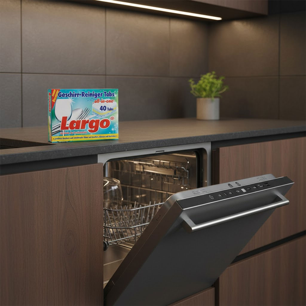 Viên rửa bát đặt cạnh máy rửa bát âm tủ trong không gian bếp tối giản Viên rửa bát đặt cạnh máy rửa bát âm tủ trong không gian bếp tối giản