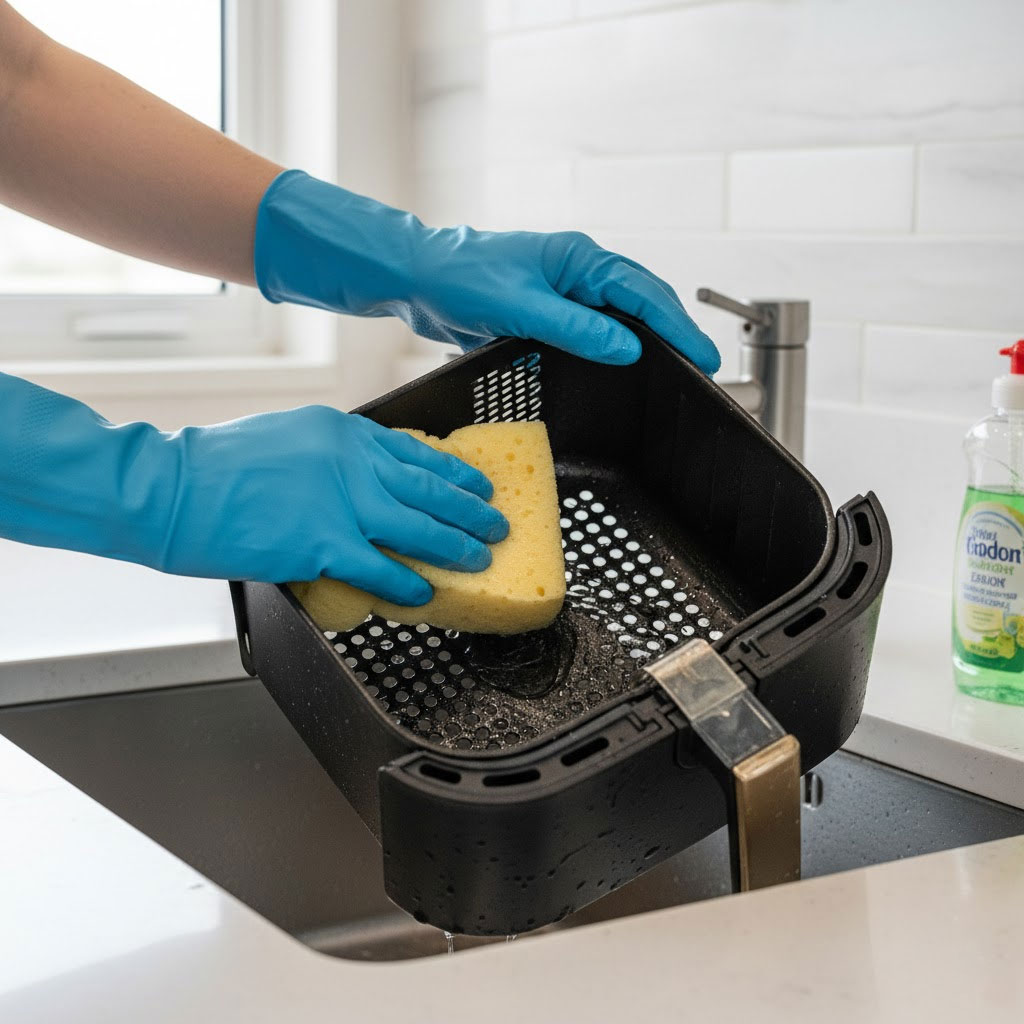 Lau rửa nhẹ nhàng bằng mút mềm Lau rửa nhẹ nhàng bằng mút mềm