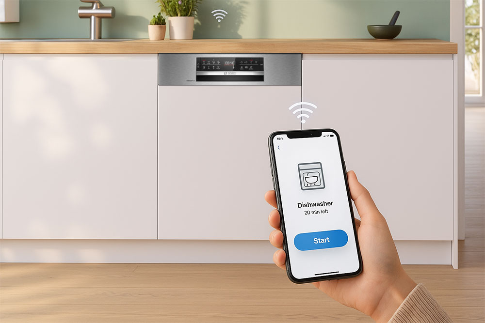 Kết nối Home Connect điều khiển máy qua smartphone Kết nối Home Connect điều khiển máy qua smartphone