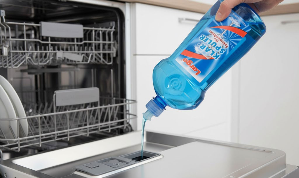 Sự tiện lợi khi đổ vào ngăn chứa của máy rửa bát