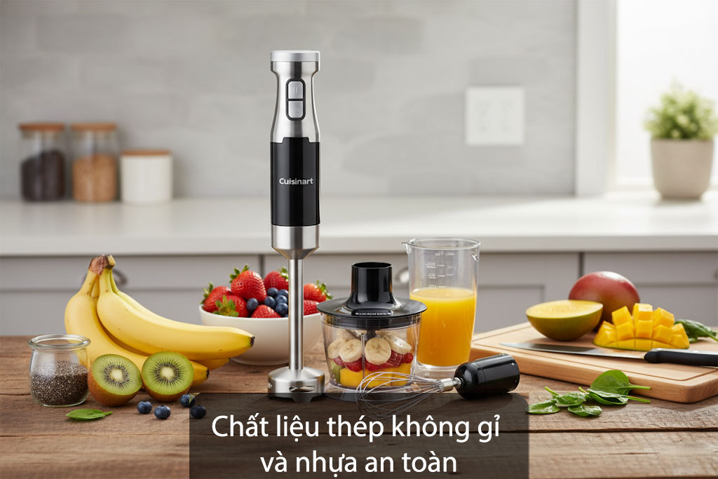 Máy xay sinh tố cầm tay Cuisinart CSB-136HK chất liệu thép không gỉ và nhựa an toàn Máy xay sinh tố cầm tay Cuisinart CSB-136HK chất liệu thép không gỉ và nhựa an toàn