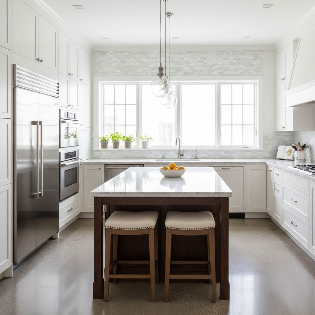 Không gian bếp sang trọng, ánh sáng tự nhiên chan hòa Không gian bếp sang trọng, ánh sáng tự nhiên chan hòa