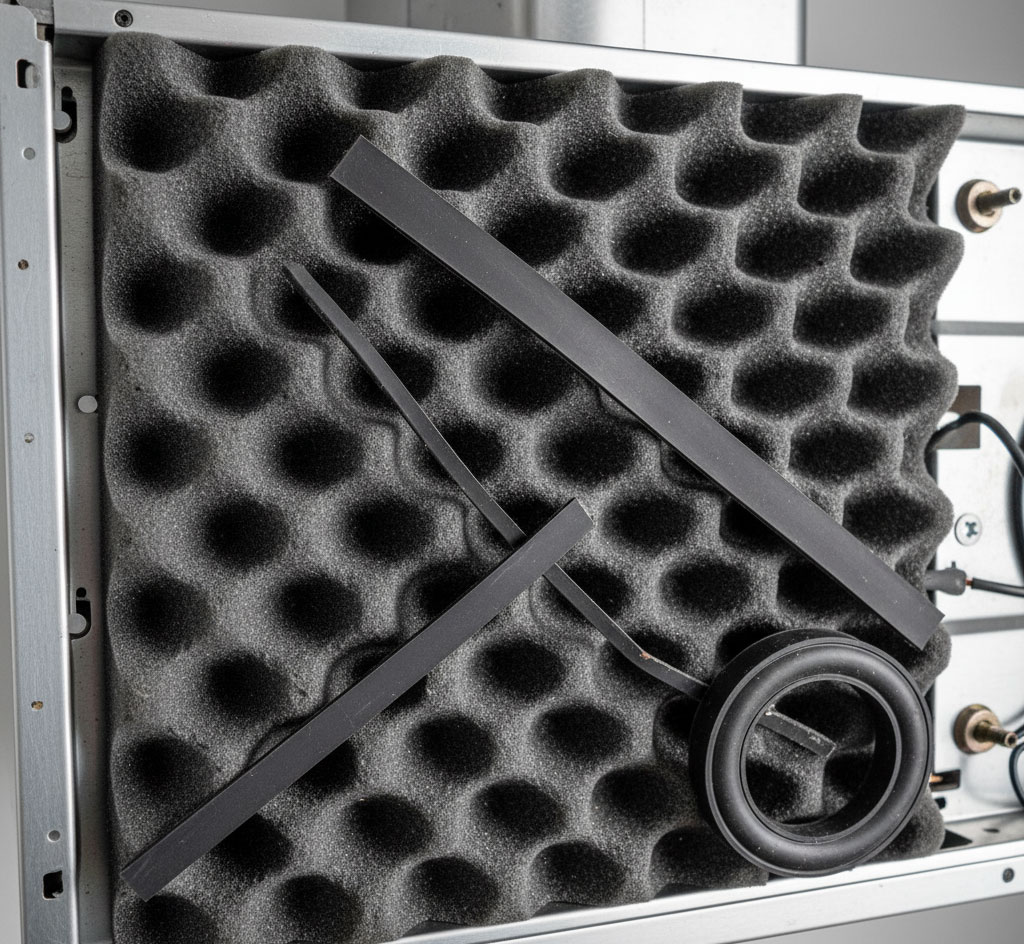 lớp mút cách âm dán bên trong vỏ máy hút mùi lớp mút cách âm dán bên trong vỏ máy hút mùi