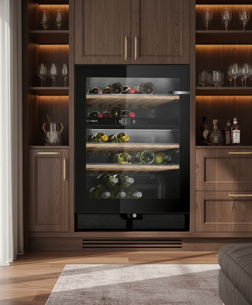 Tủ rượu Bosch trong không gian nội thất cao cấp