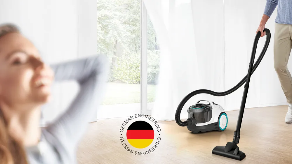Tay cầm Ergo của máy hút bụi Bosch chống trơn trượt, dễ thao tác