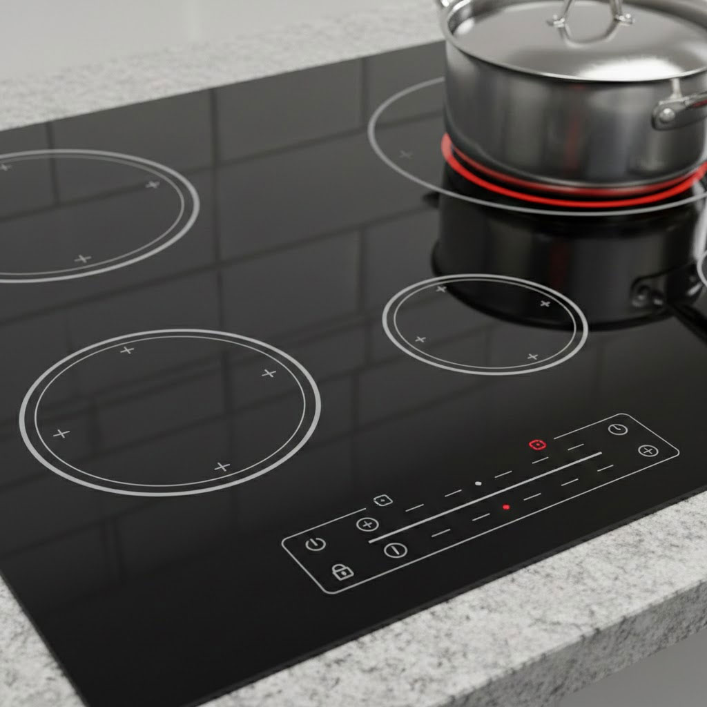 bếp từ sang trọng trong không gian bếp hiện đại