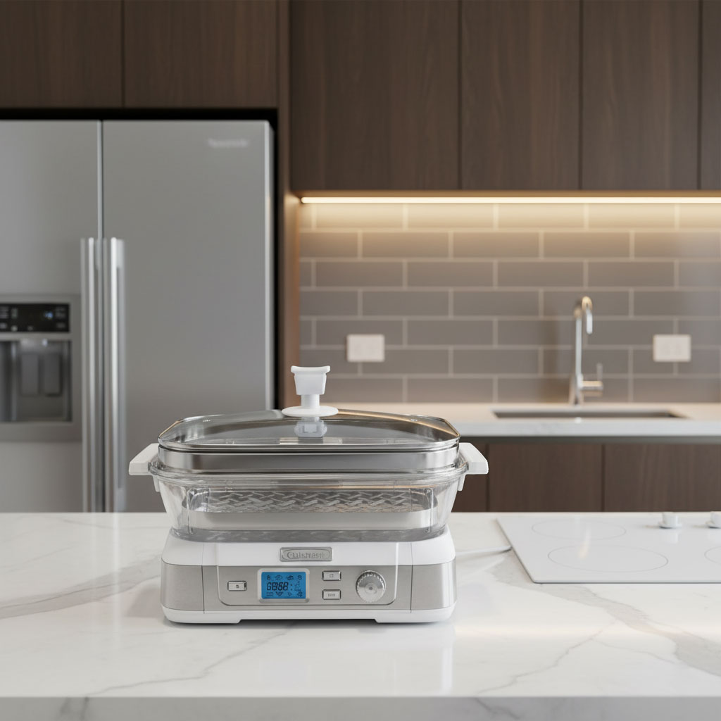 Nồi hấp điện Cuisinart STM-3000HK thiết kế gọn gàng với nồi thủy tinh sang trọng Nồi hấp điện Cuisinart STM-3000HK thiết kế gọn gàng với nồi thủy tinh sang trọng