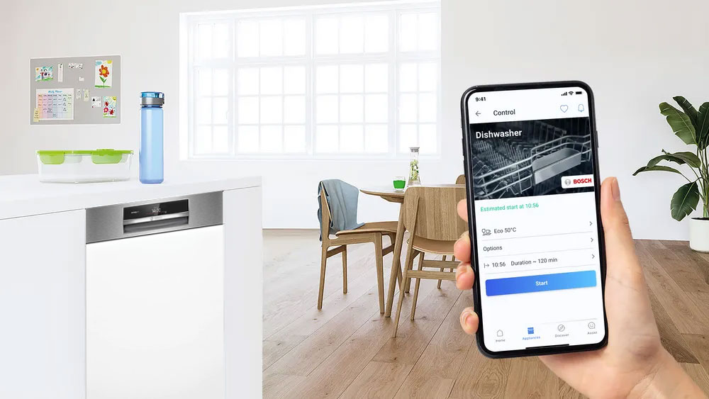 Giao diện ứng dụng Home Connect điều khiển máy rửa chén Bosch Giao diện ứng dụng Home Connect điều khiển máy rửa chén Bosch