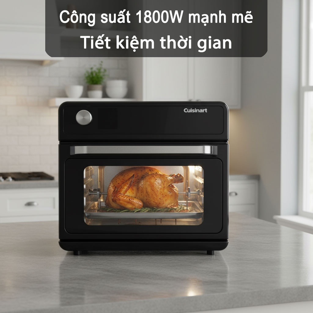 Công suất 1800W mạnh mẽ giúp lò chiên không dầu Cuisinart nấu chín nhanh