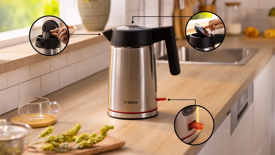 Ấm đun siêu tốc Bosch TWK6M480 nắp mở nhanh tiện lợi
