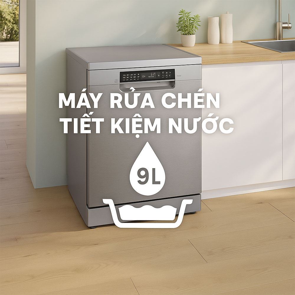 Máy rửa chén tiết kiệm nước chỉ 9 lít mỗi lần rửa Máy rửa chén tiết kiệm nước chỉ 9 lít mỗi lần rửa