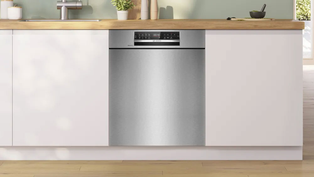 Thiết kế máy rửa chén bán âm Bosch SMU6ECS12E sắc ghi sang trọng Thiết kế máy rửa chén bán âm Bosch SMU6ECS12E sắc ghi sang trọng