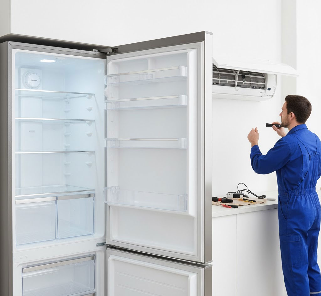 Tủ lạnh và điều hoà được tháo rời để làm sạch