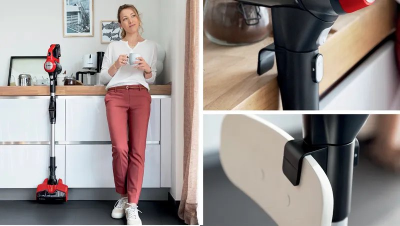 thiết kế cho phép tạm dừng thoải mái trên máy hút bụi Bosch Unlimited 7