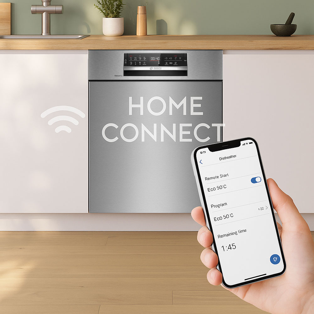Kết nối và điều khiển máy rửa chén từ xa bằng Home Connect Kết nối và điều khiển máy rửa chén từ xa bằng Home Connect