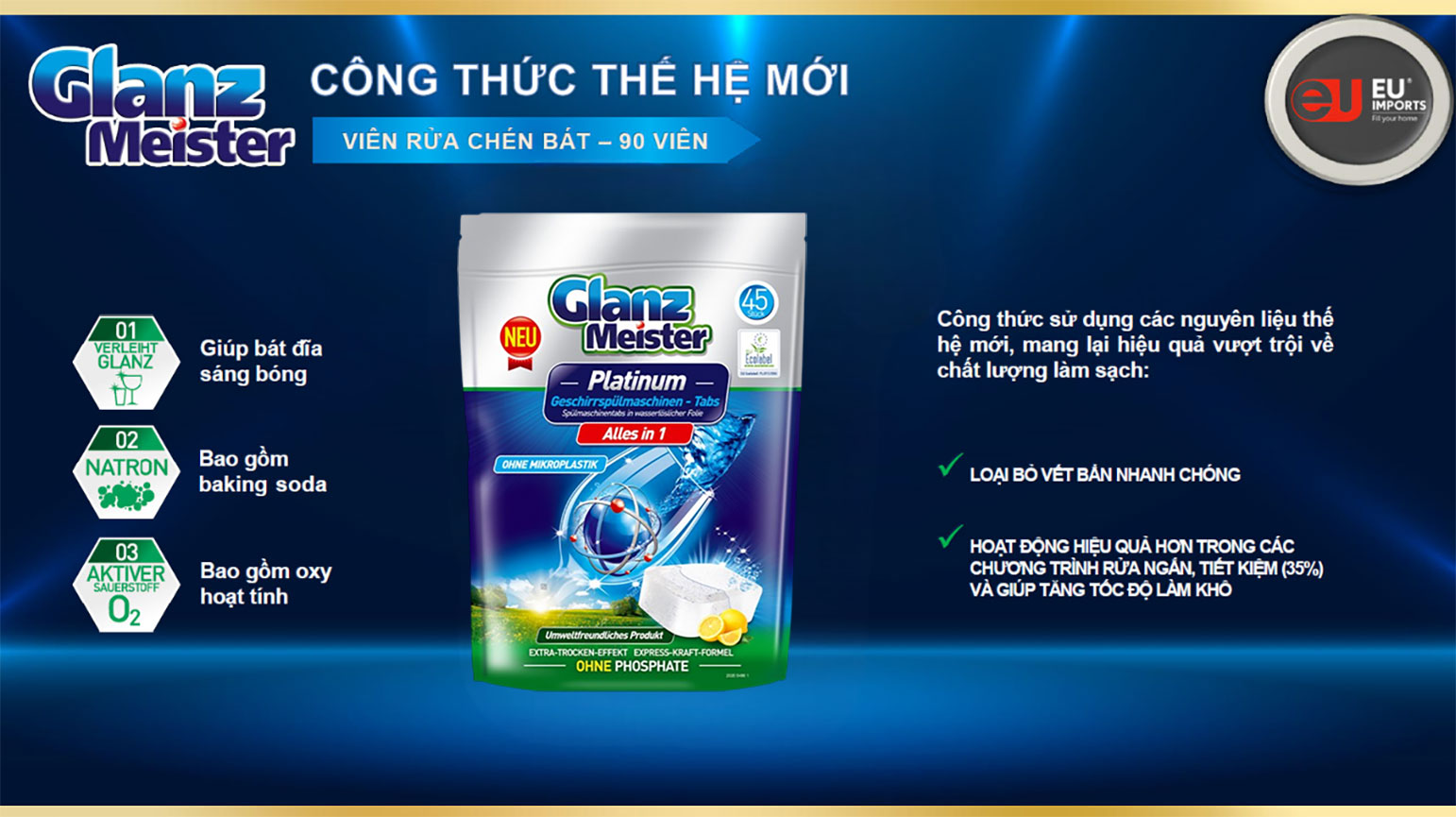 Sản phẩm ứng dụng công nghệ baking soda và oxy hoạt tính