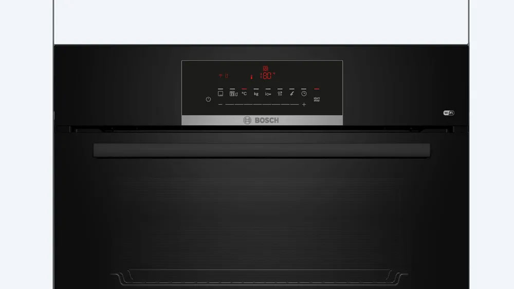 Bảng điều khiển cảm ứng sắc đỏ của lò nướng Bosch HBJ559EB6M Bảng điều khiển cảm ứng sắc đỏ của lò nướng Bosch HBJ559EB6M