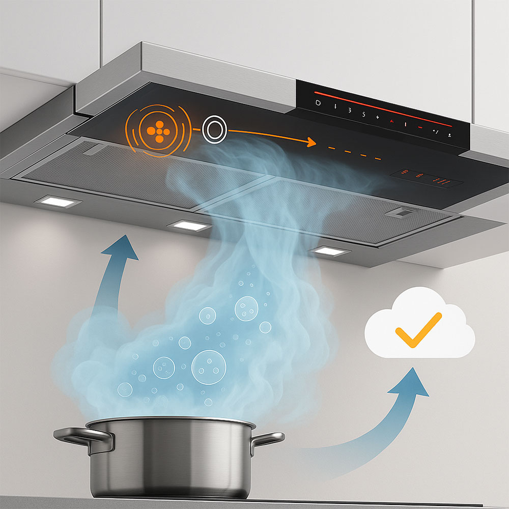Cảm biến PerfectAir tự động nhận biết mức độ ô nhiễm không khí và điều chỉnh công suất hút tương ứng Cảm biến PerfectAir tự động nhận biết mức độ ô nhiễm không khí và điều chỉnh công suất hút tương ứng