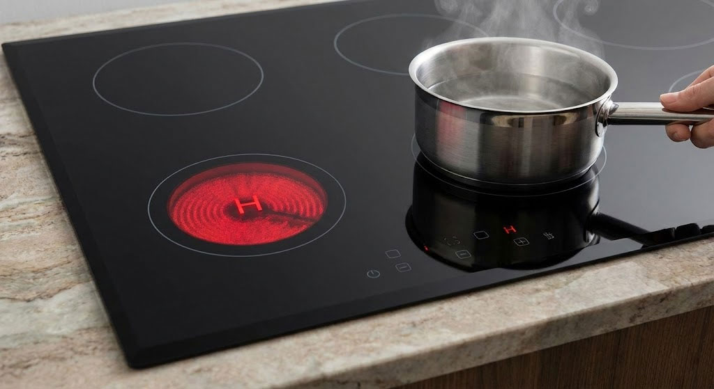 Canh bao nhiet du tren mat bep tu sau khi nau Canh bao nhiet du tren mat bep tu sau khi nau