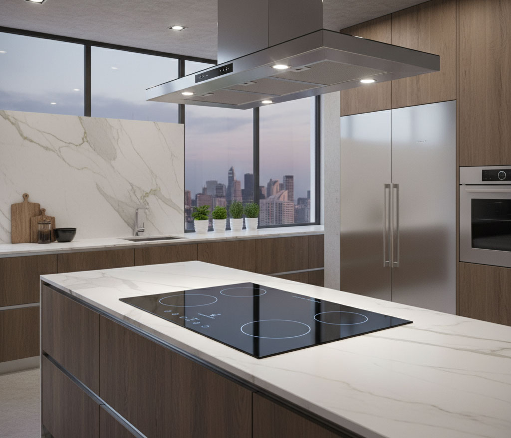 bếp từ nhập khẩu trong phòng bếp sang trọng bếp từ nhập khẩu trong phòng bếp sang trọng