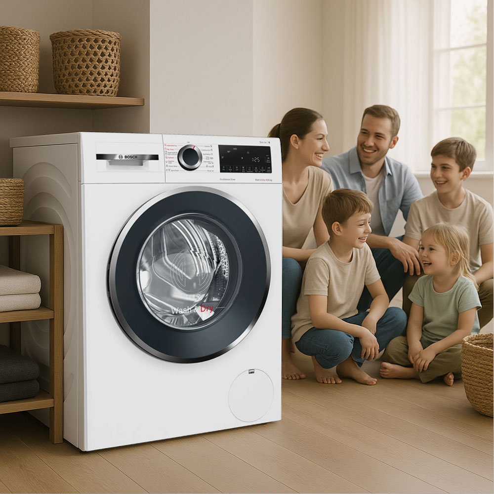Khối lượng giặt 10kg và sấy 6kg phù hợp gia đình 5 7 người  