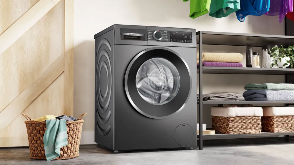 Thiết kế màu ghi thanh lịch của máy giặt Bosch WGG25401SG Series 6 Thiết kế màu ghi thanh lịch của máy giặt Bosch WGG25401SG Series 6