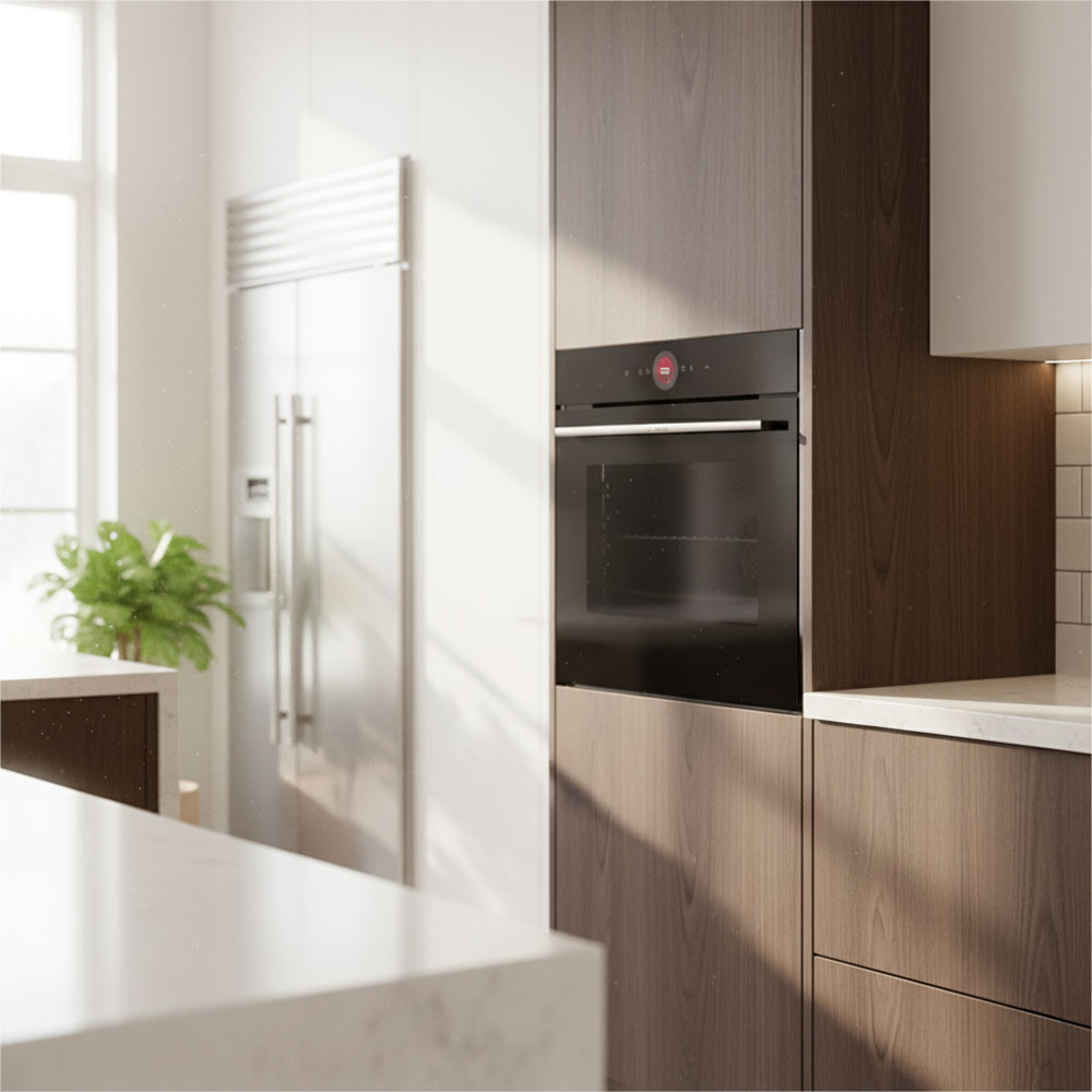 Lò nướng kết hợp hấp đa chức năng trong bếp hiện đại