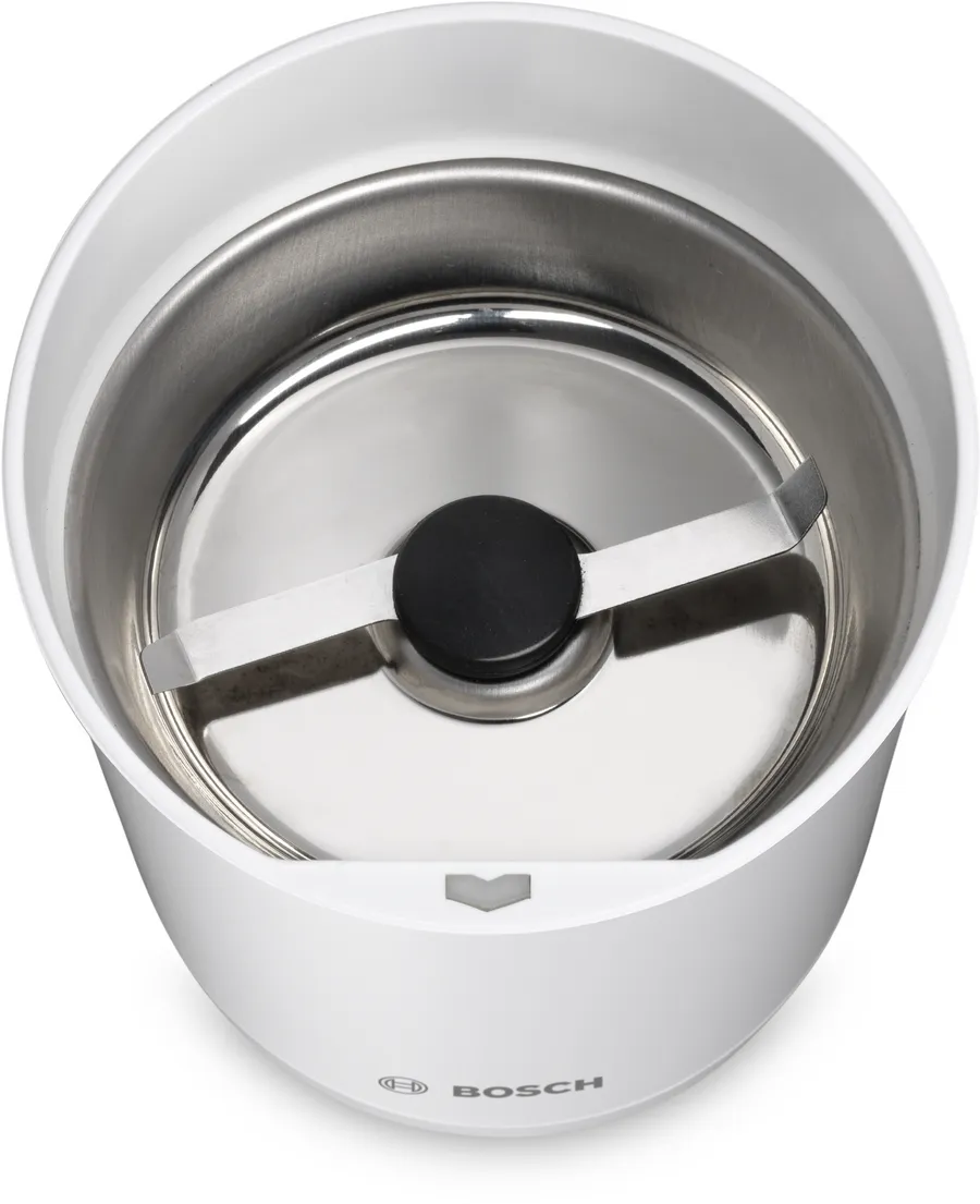 Máy xay cà phê Bosch TSM6A011W lưỡi cắt thép không gỉ sắc bén, bền bỉ