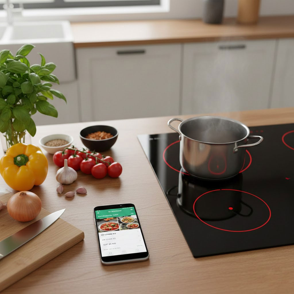 Thư viện công thức Home Connect và gửi cài đặt nấu tới bếp từ Bosch Thư viện công thức Home Connect và gửi cài đặt nấu tới bếp từ Bosch