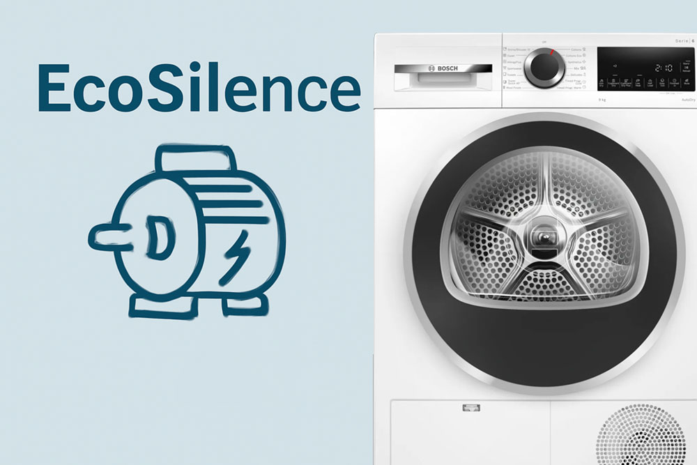Máy sấy Bosch WPG24100MY sở hữu công nghệ giảm tiếng ồn hiệu quả Eco Silent