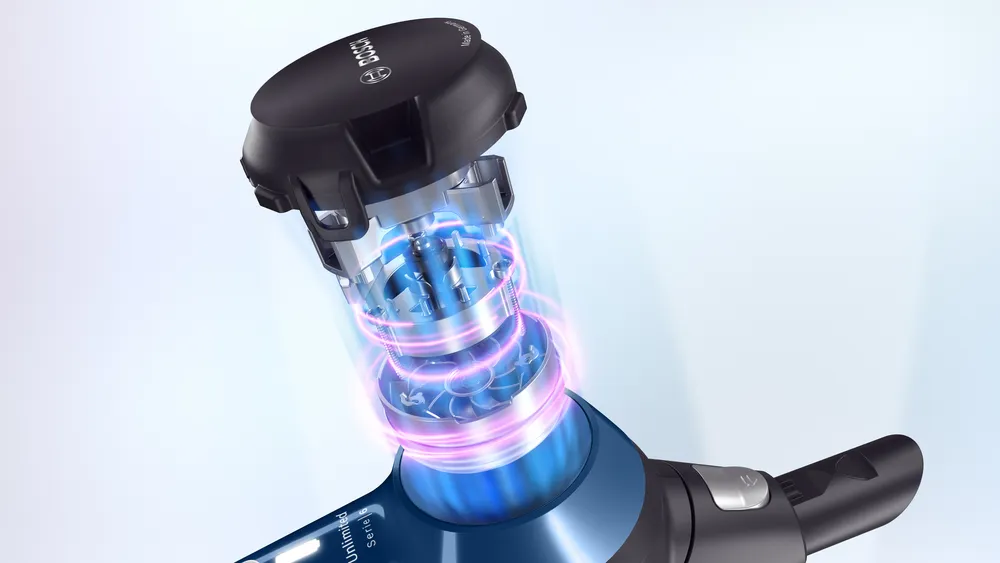 Bàn chải điện AllFloor kết hợp động cơ TurboSpin mang lại hiệu quả làm sạch mạnh mẽ trên mọi bề mặt.
