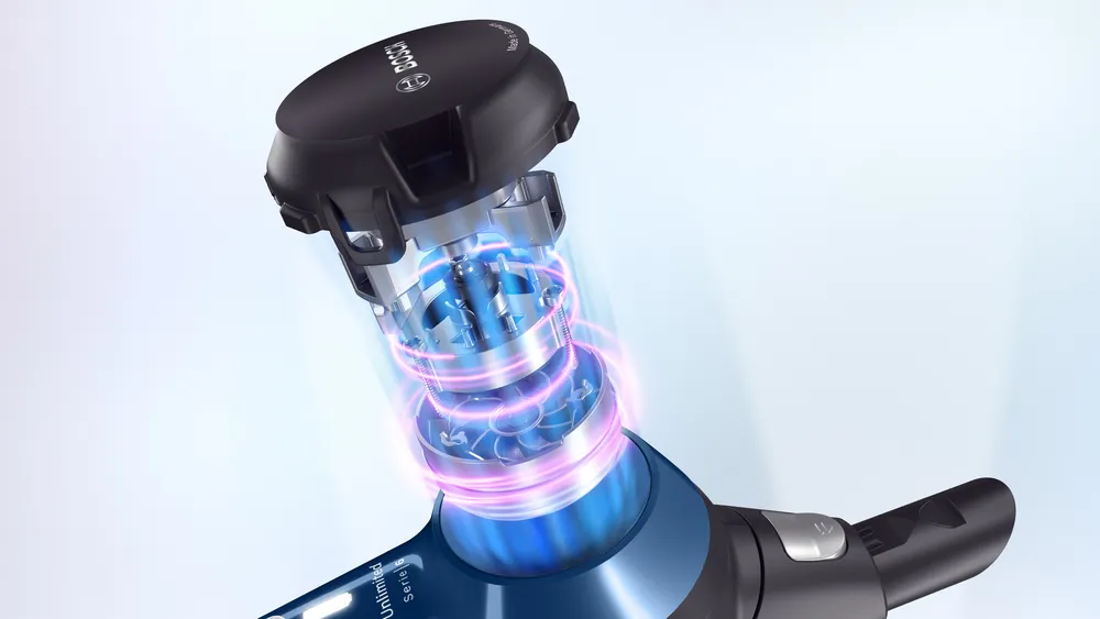Động cơ TurboSpin hút mạnh mọi loại bụi, hiệu quả trên cả thảm và sàn gỗ