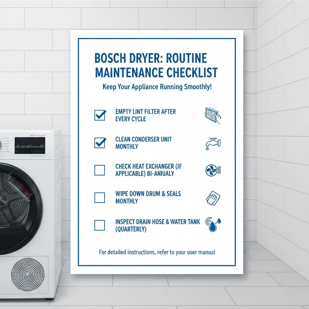 Checklist bảo dưỡng định kỳ cho máy sấy Bosch Checklist bảo dưỡng định kỳ cho máy sấy Bosch