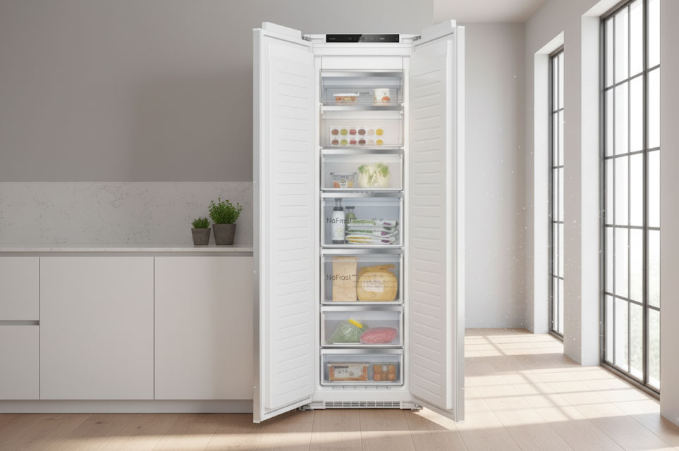 Dung tích 212 lít của tủ đông Bosch GIN81ACE0 phù hợp cho gia đình hiện đại