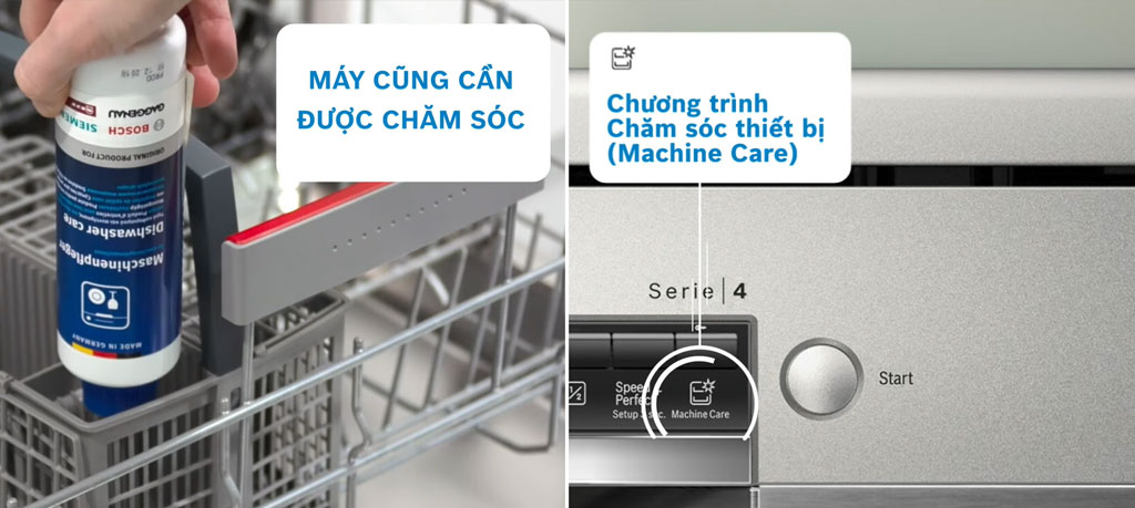 Bosch khuyến nghị sử dụng chương trình Machine Care sau mỗi 30 đến 60 lần rửa Bosch khuyến nghị sử dụng chương trình Machine Care sau mỗi 30 đến 60 lần rửa