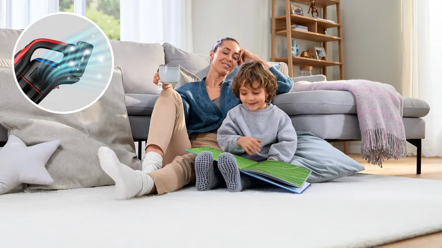Hệ thống lọc HEPA trên máy hút bụi Bosch, lọc sạch 99,99% bụi và tác nhân gây dị ứng