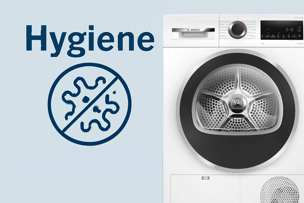 Máy sấy Bosch WPG24100MY được trang bị công nghệ sấy hygiene diệt khuẩn