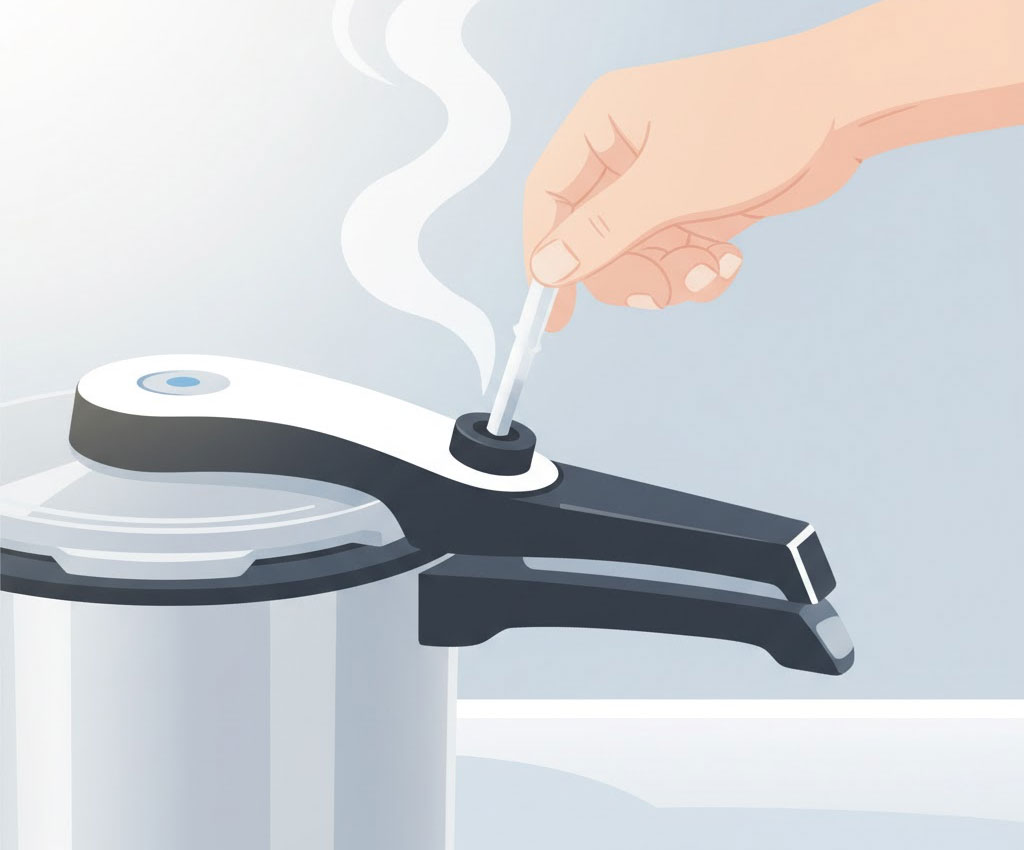 xả hơi qua van nồi áp suất
