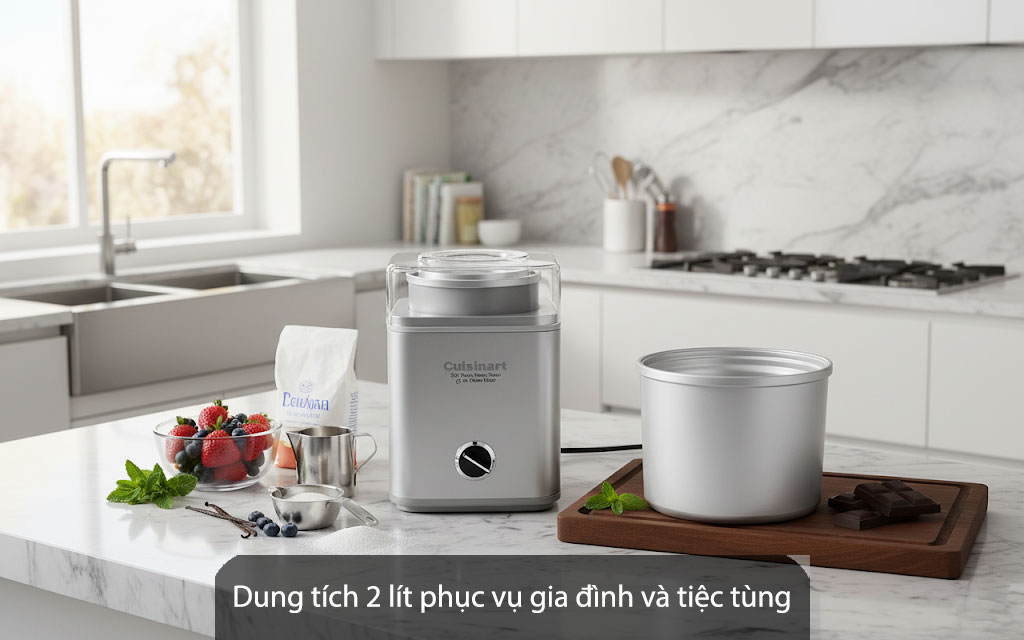 Máy làm kem Cuisinart ICE-30BCHK dung tích 2 lít phục vụ gia đình và tiệc tùng