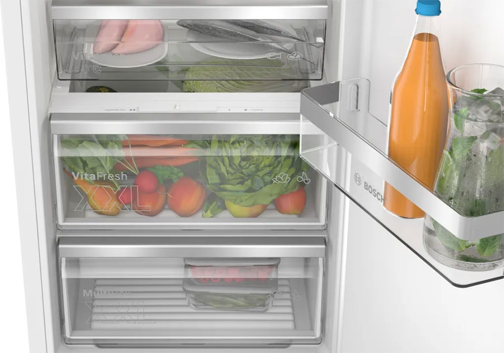 Ngăn VitaFresh XXL <0°C> bảo quản thực phẩm tươi ngon trong tủ lạnh Bosch Series 6
