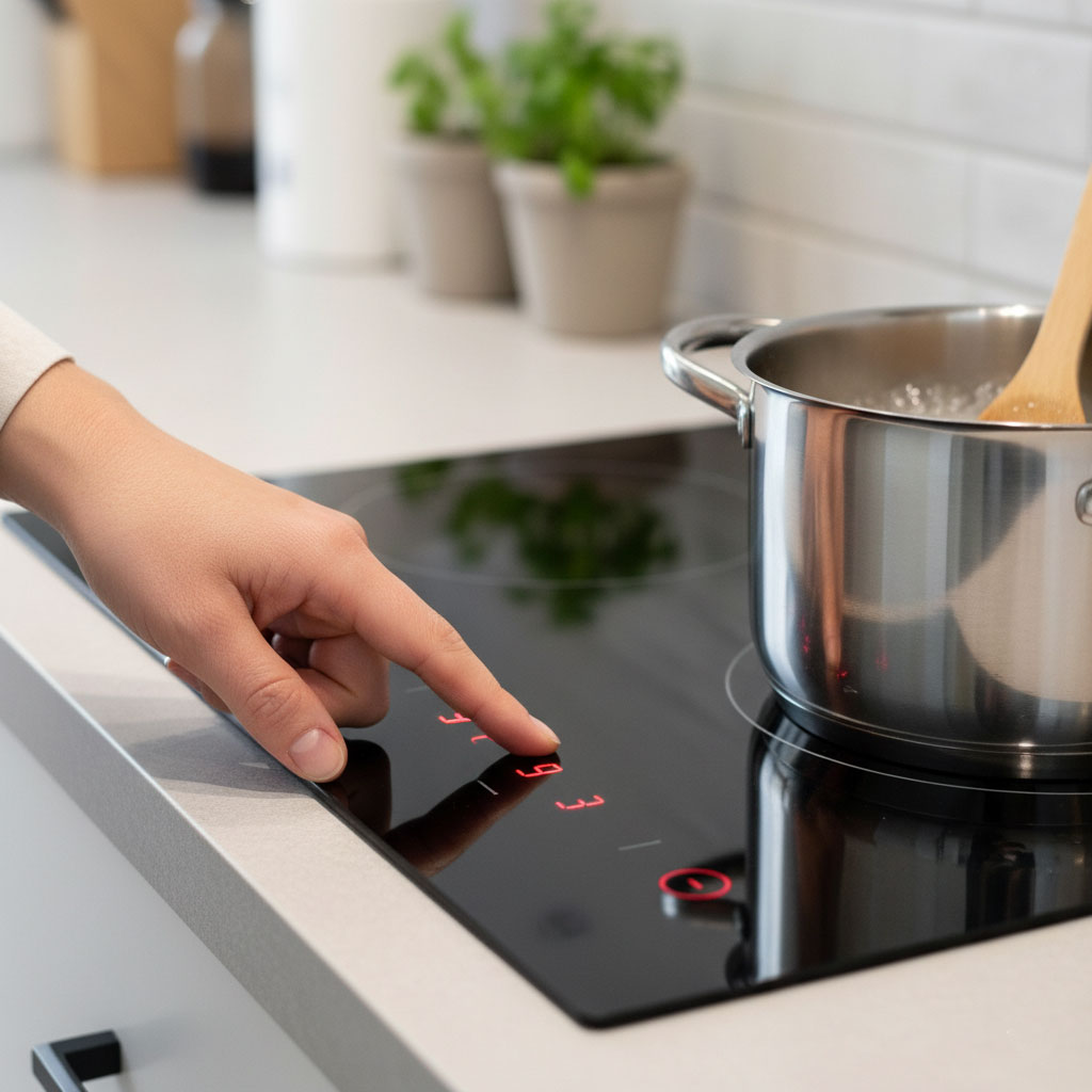 bảng điều khiển bếp từ chuyển công suất cao sang thấp