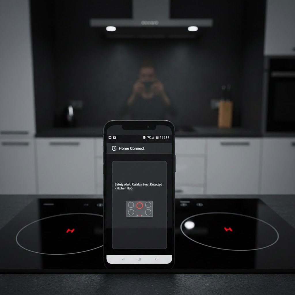 Thông báo an toàn Home Connect khi bếp từ Bosch hoạt động Thông báo an toàn Home Connect khi bếp từ Bosch hoạt động