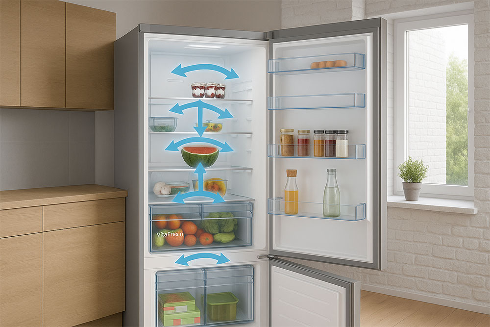 Công nghệ làm lạnh đa chiều Multi Airflow của tủ Bosch Công nghệ làm lạnh đa chiều Multi Airflow của tủ Bosch